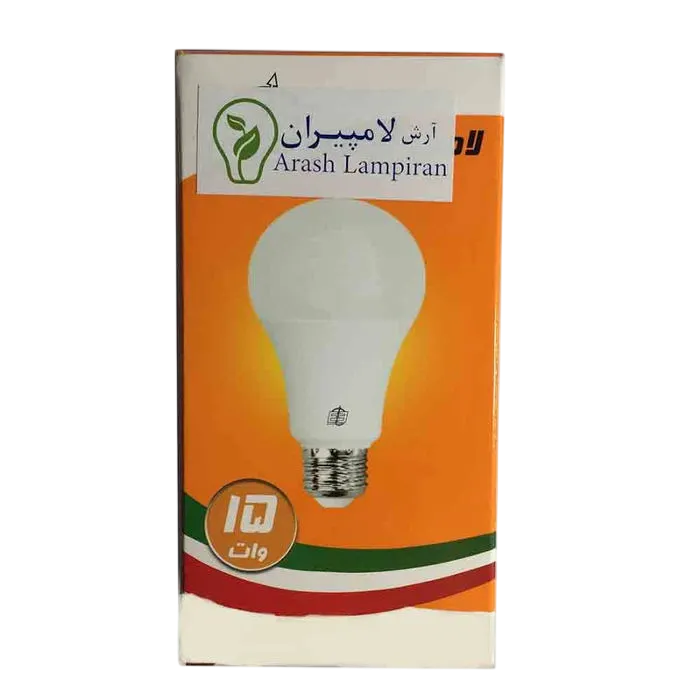 لامپ 15 وات آرش لامپیران مدل حبابی مهتابی